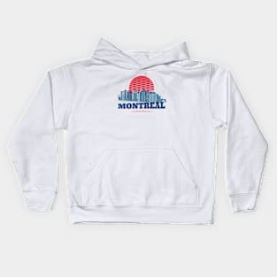 Retro Montreal, Canada Skyline Kids Hoodie